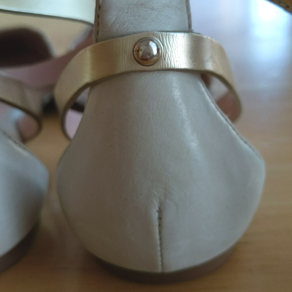 Enzo Angiolini Leather Pointy Toe Snake Flats with Ankle Strap - Picture 7 of 16